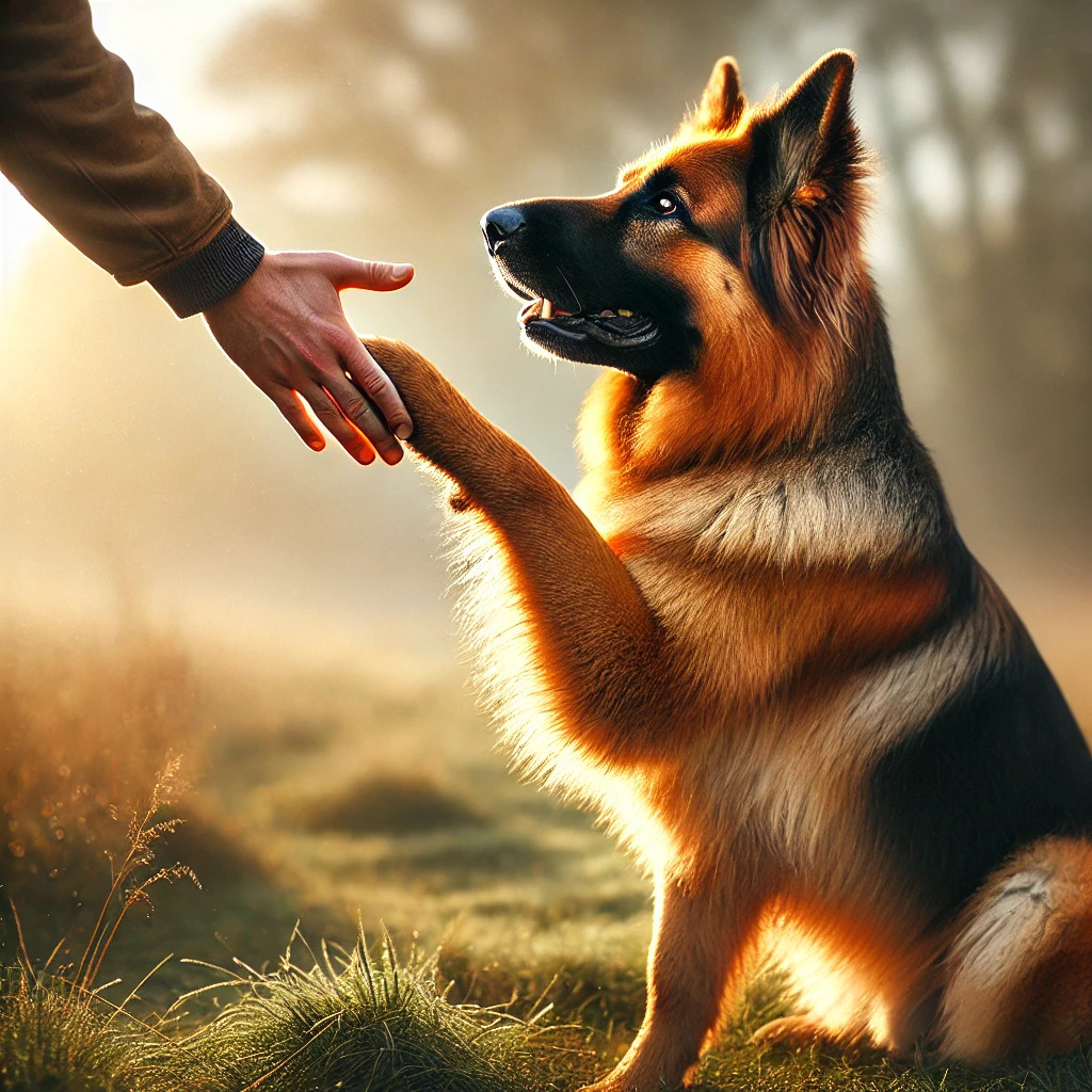 Training your dog can be a rewarding experience with the right techniques. Dog Doing Paw Shake Trick