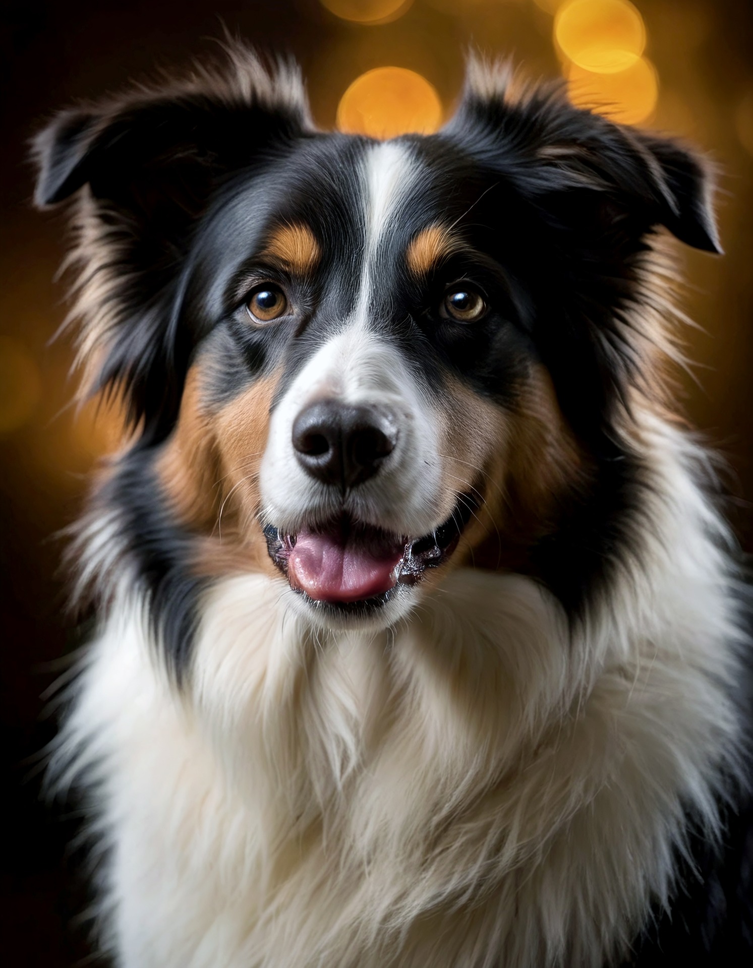 Radiant Gaze: A Canine's Golden Glow